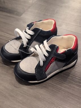 Geox Navy, Gray and Red Kids Sneakers